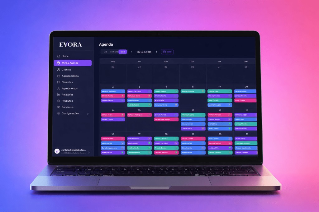 Interface da agenda Evora